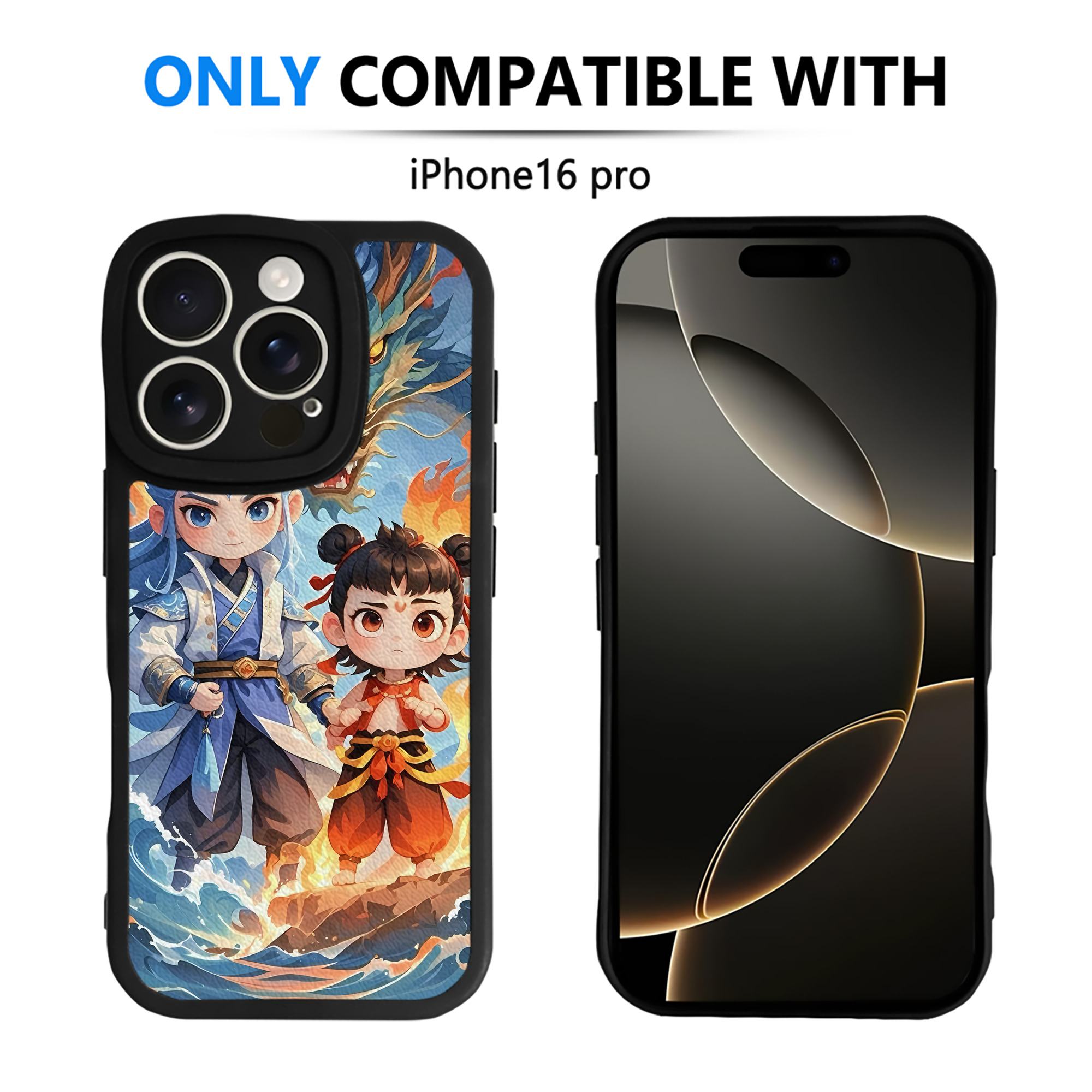（画像用） Ne Zha 2 ナタ 魔童の大暴れ 【iPhone 16シリーズ対応】シリコンスマホケース（レザー調） 材質：シリコン